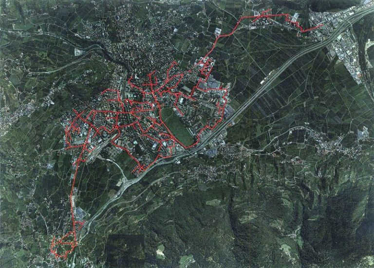 una mappa di una città